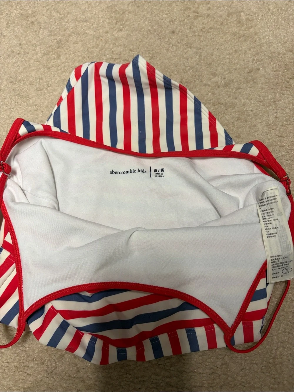 abercrombie kids Red, White & Blue Striped One-Piece Swimsuit